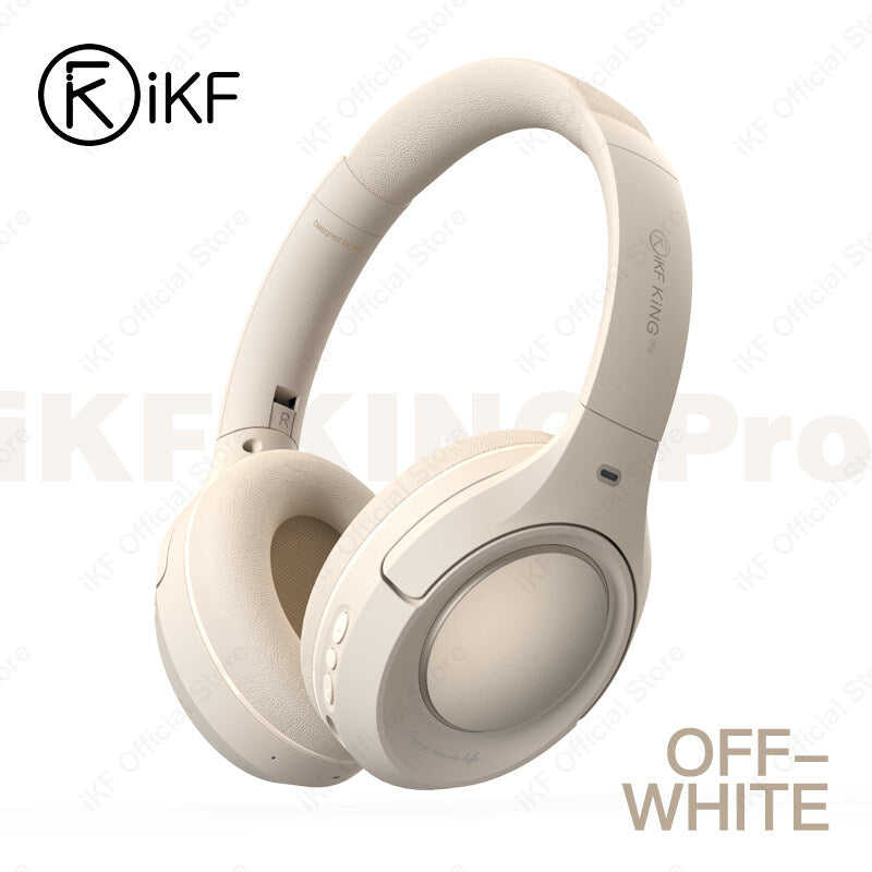 iKF King Pro Active Noise Cancelling Wireless Bluetooth Headphones Power Bass Wired Headset ,125H Playback,for iOS/Android