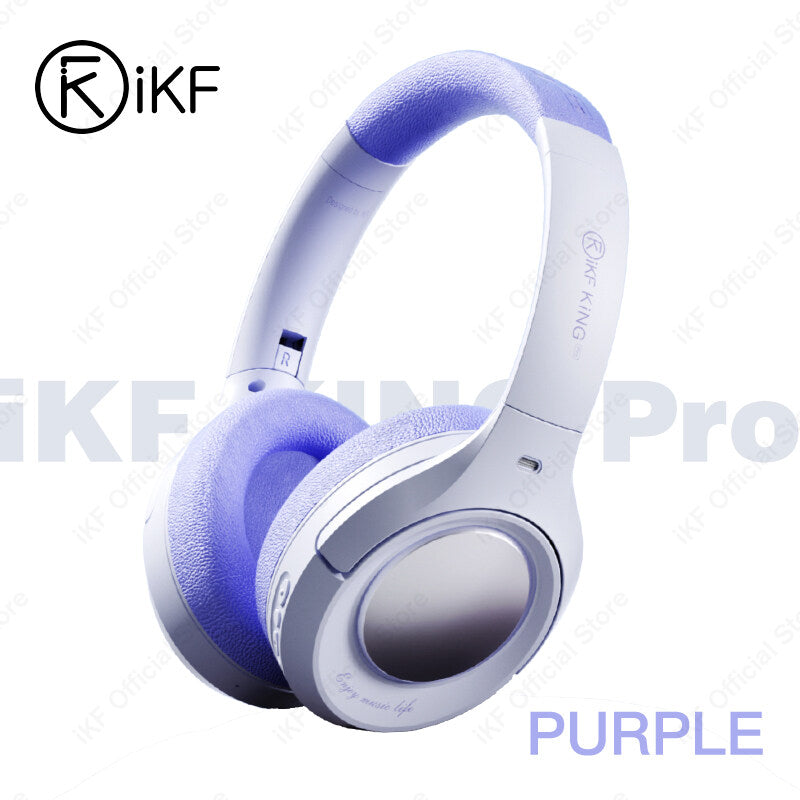 iKF King Pro Active Noise Cancelling Wireless Bluetooth Headphones Power Bass Wired Headset ,125H Playback,for iOS/Android
