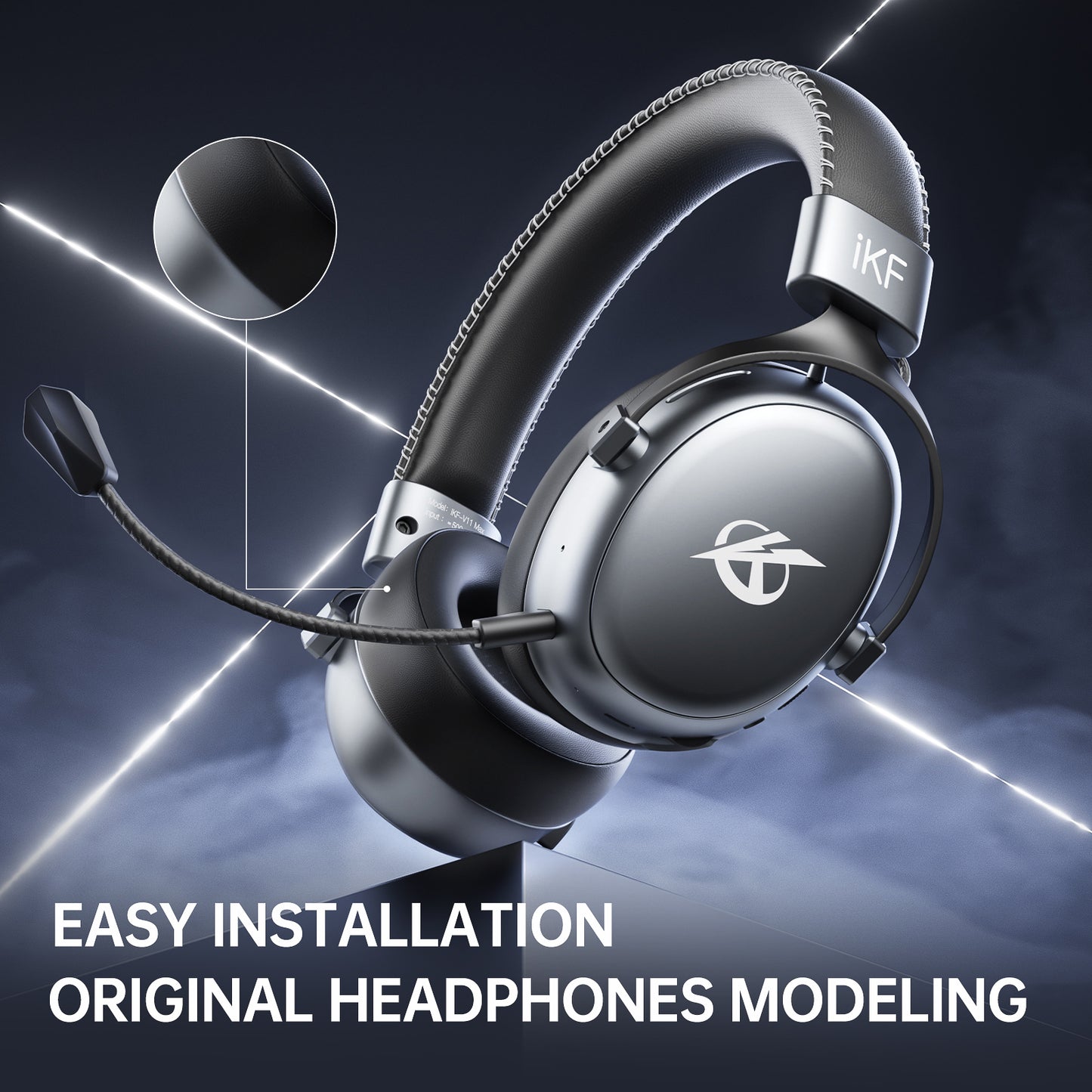 Original Earmuffs For iKF V11 Max Headphones Easy Replacement Earpads Soft Leather White and Black
