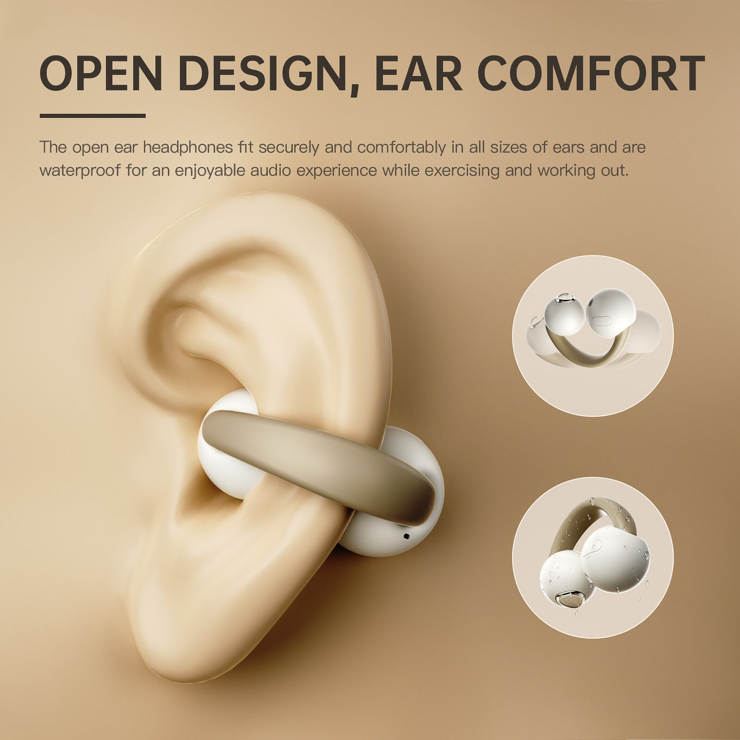 iKF Pet Clip Open Ear Wireless Earbuds Bluetooth Earclip DS6.0 IPX4 Sports HIFI 3D Spatial Sound Effects Touch Control
