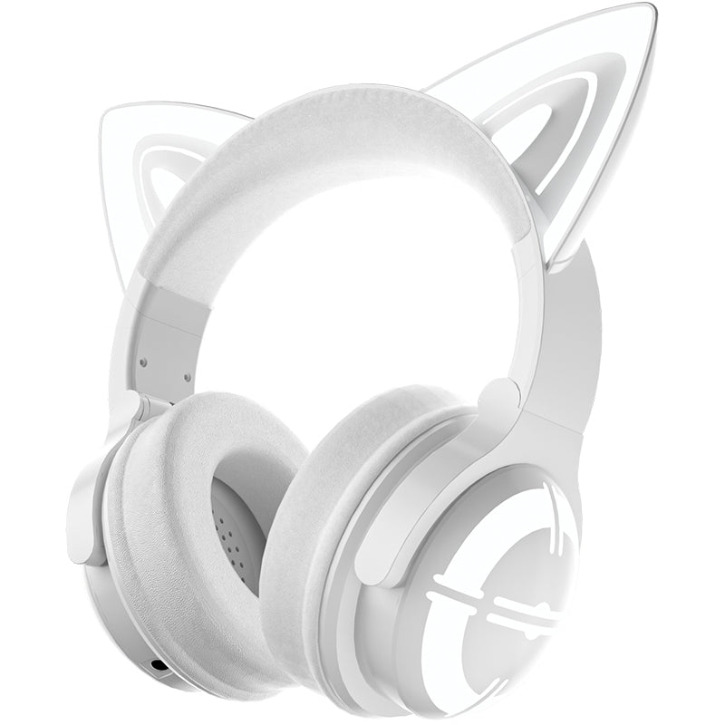 Auriculares iKF Show Pro Cat, inalámbricos, Bluetooth, para juegos de chicas lindas, con retardo sin sentido, luz personalizada, anime, con micrófono, batería de larga duración, compatible con conexión por cable, para iOS y Android.