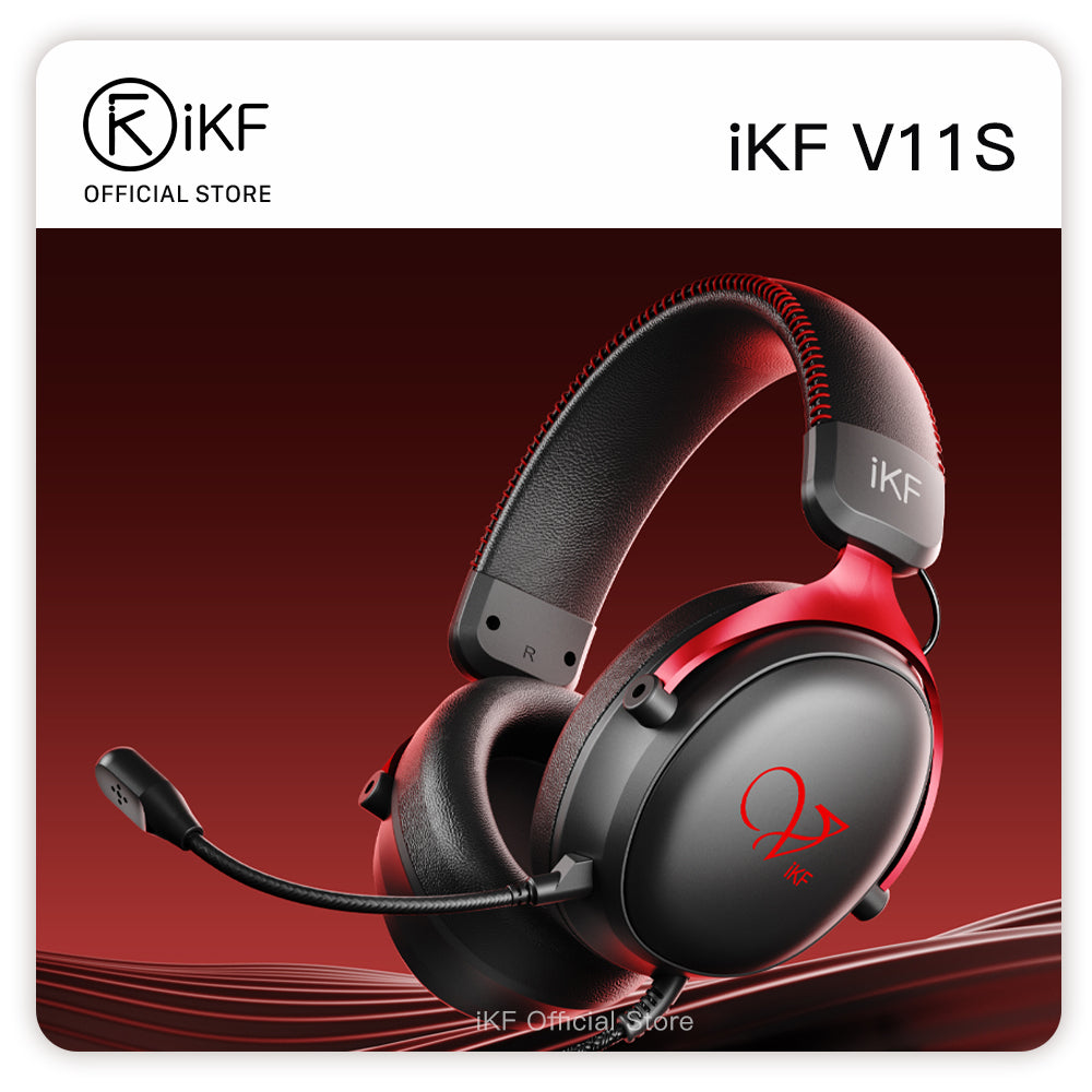 iKF V11S Wired Headphones Gaming Headset 7.1 Surround Sound Effect 3.5mm and USB for iOS/Android PC
