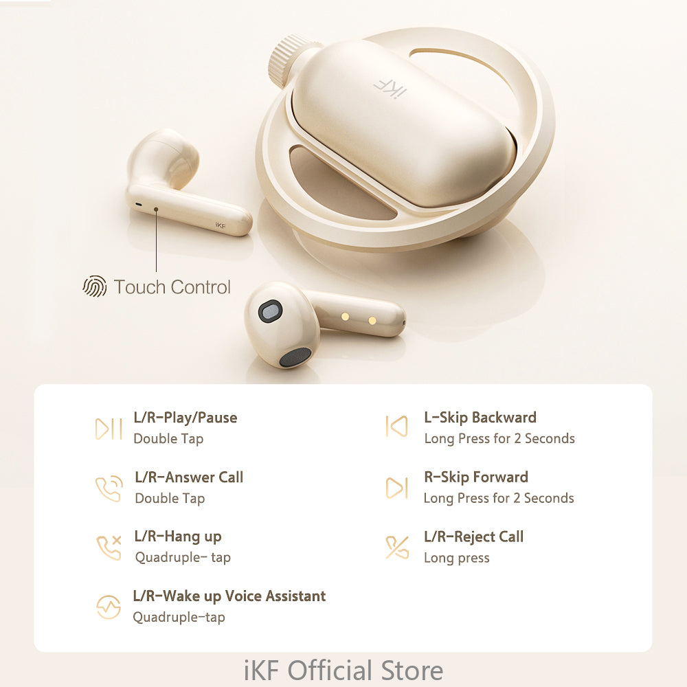 【New】iKF G2 Wireless Earbuds Bluetooth 5.3 Earphones,13mm HiFi Sound ,30 Hours Playback Time, Listen To Songs, Sports Earphone