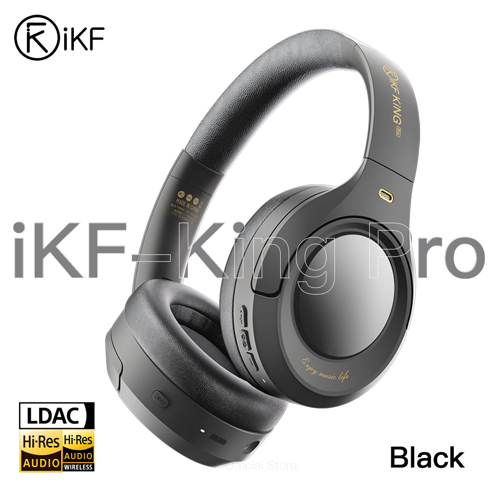 iKF King Pro 3.0 Active Noise Cancelling Bluetooth Wireless Headphones Hi-Res Audio Normal Battery Life Mode 170H 38ms Low Latency Mode