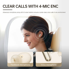 iKF Fly Max Wireless Earbuds Active Noise Cancelling Bluetooth Earphones In Ear ENC Built-in Mic IPX4 Waterproof Multi-point Connect
