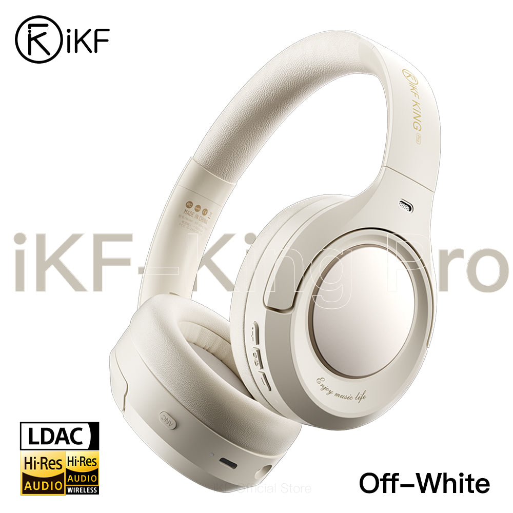 iKF King Pro 3.0 Active Noise Cancelling Bluetooth Wireless Headphones Hi-Res Audio Normal Battery Life Mode 170H 38ms Low Latency Mode