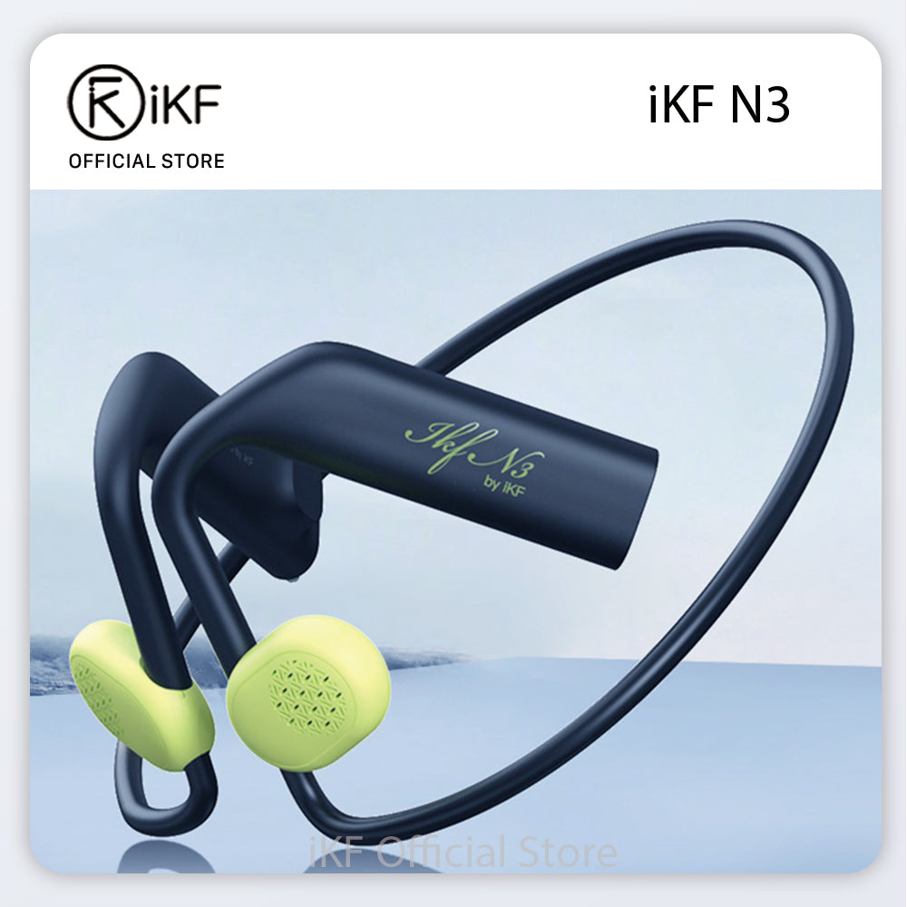 iKF N3 Open Air Conduction Bluetooth Headset Directional Sound DS3.0 Bluetooth V5.3 ,ENC Clear call,30 Battery Life Ear Hanging Suitable Forfitness/Hiking/Cycling Outdoor Sports Headphone