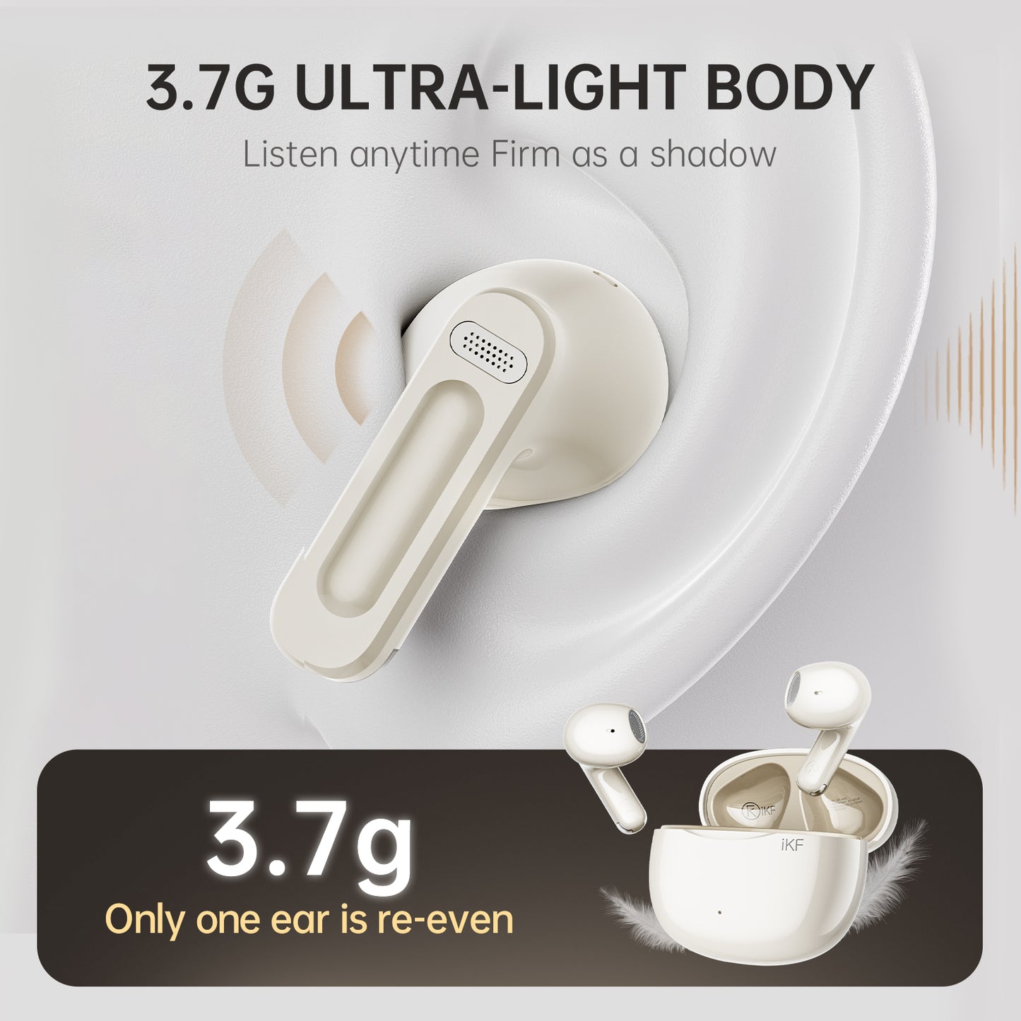 iKF Air01 New version Wireless Bluetooth Earphones Dual Channel Low Latency Panoramic Sound Field Smart multi-point connection