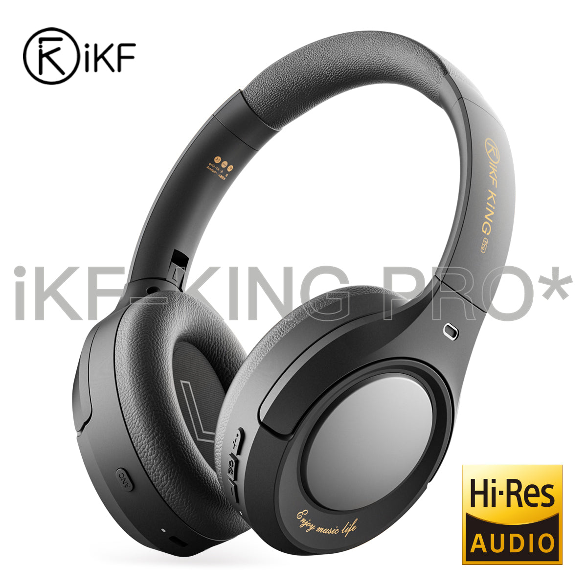 iKF King Pro Active Noise Cancelling Wireless Bluetooth Headphones Power Bass Wired Headset ,125H Playback,for iOS/Android