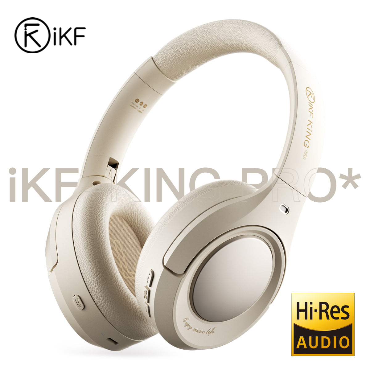 iKF King Pro Active Noise Cancelling Wireless Bluetooth Headphones Power Bass Wired Headset ,125H Playback,for iOS/Android
