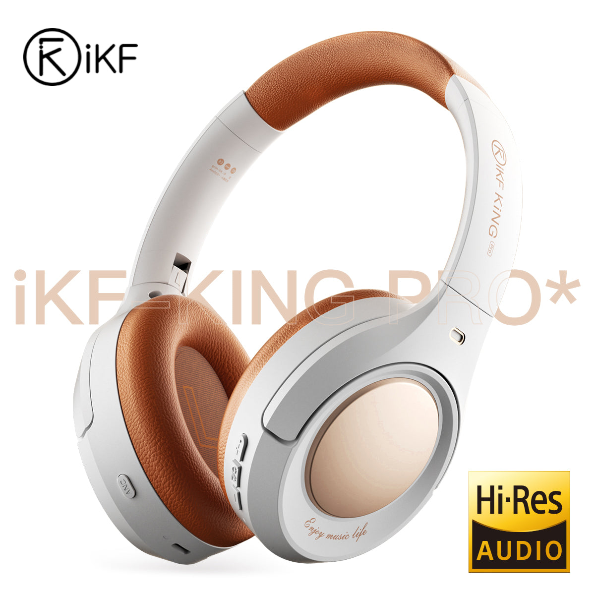 iKF King Pro Active Noise Cancelling Wireless Bluetooth Headphones Power Bass Wired Headset ,125H Playback,for iOS/Android