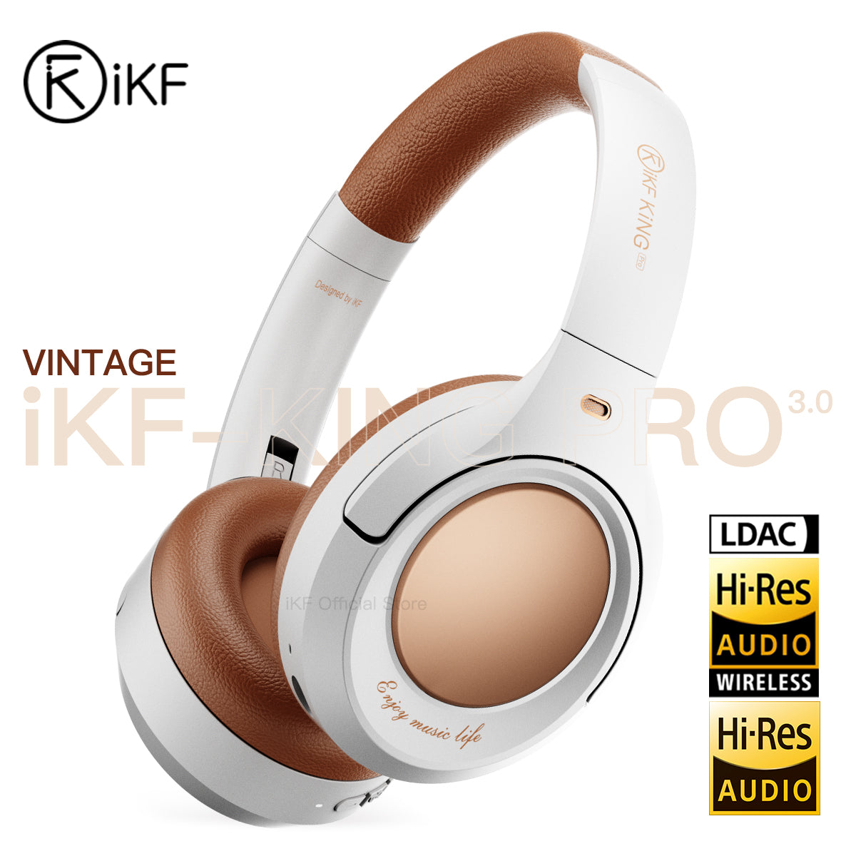iKF King Pro Active Noise Cancelling Wireless Bluetooth Headphones Power Bass Wired Headset