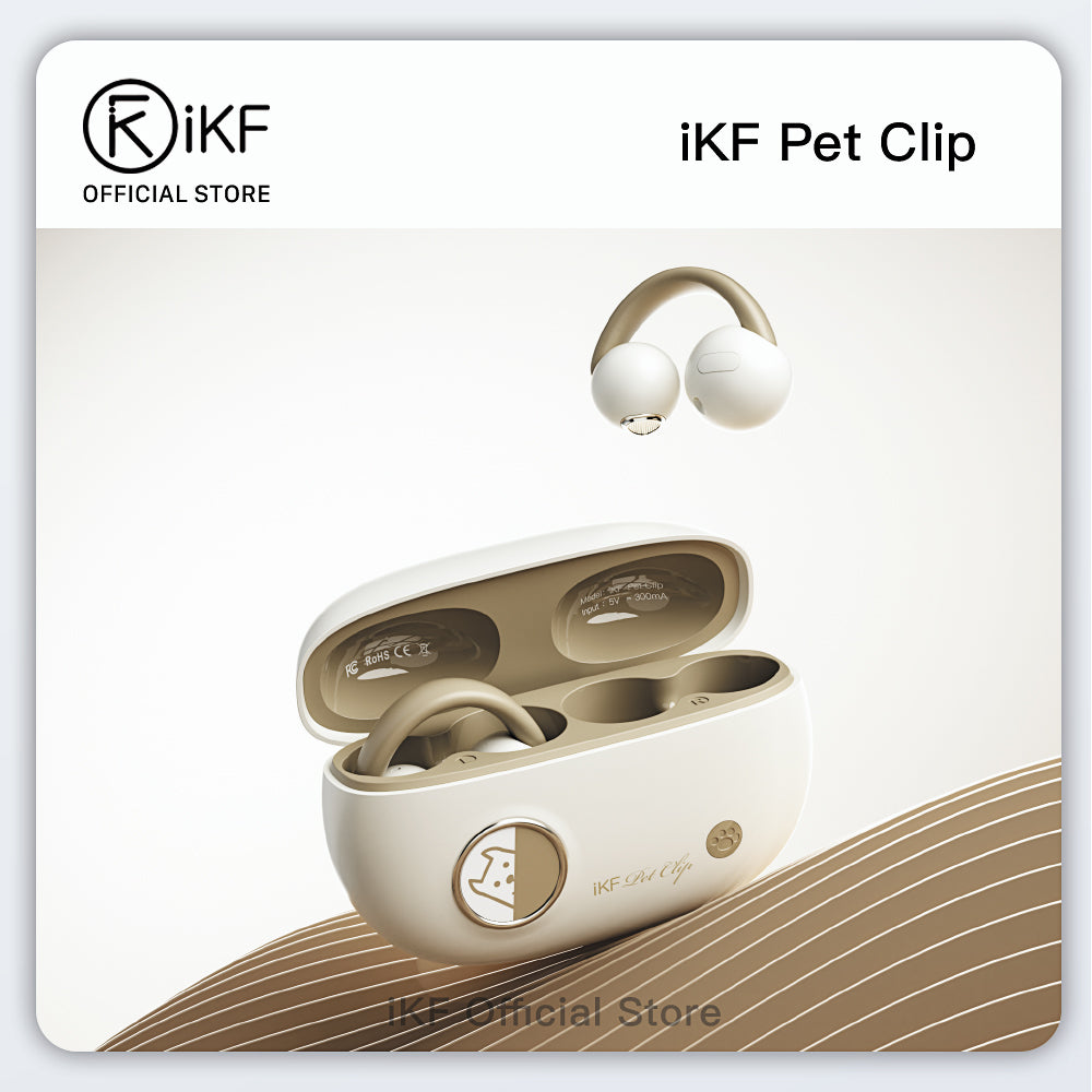 iKF Pet Clip Open Ear Wireless Earbuds Bluetooth Earclip DS6.0 IPX4 Sports HIFI 3D Spatial Sound Effects Touch Control