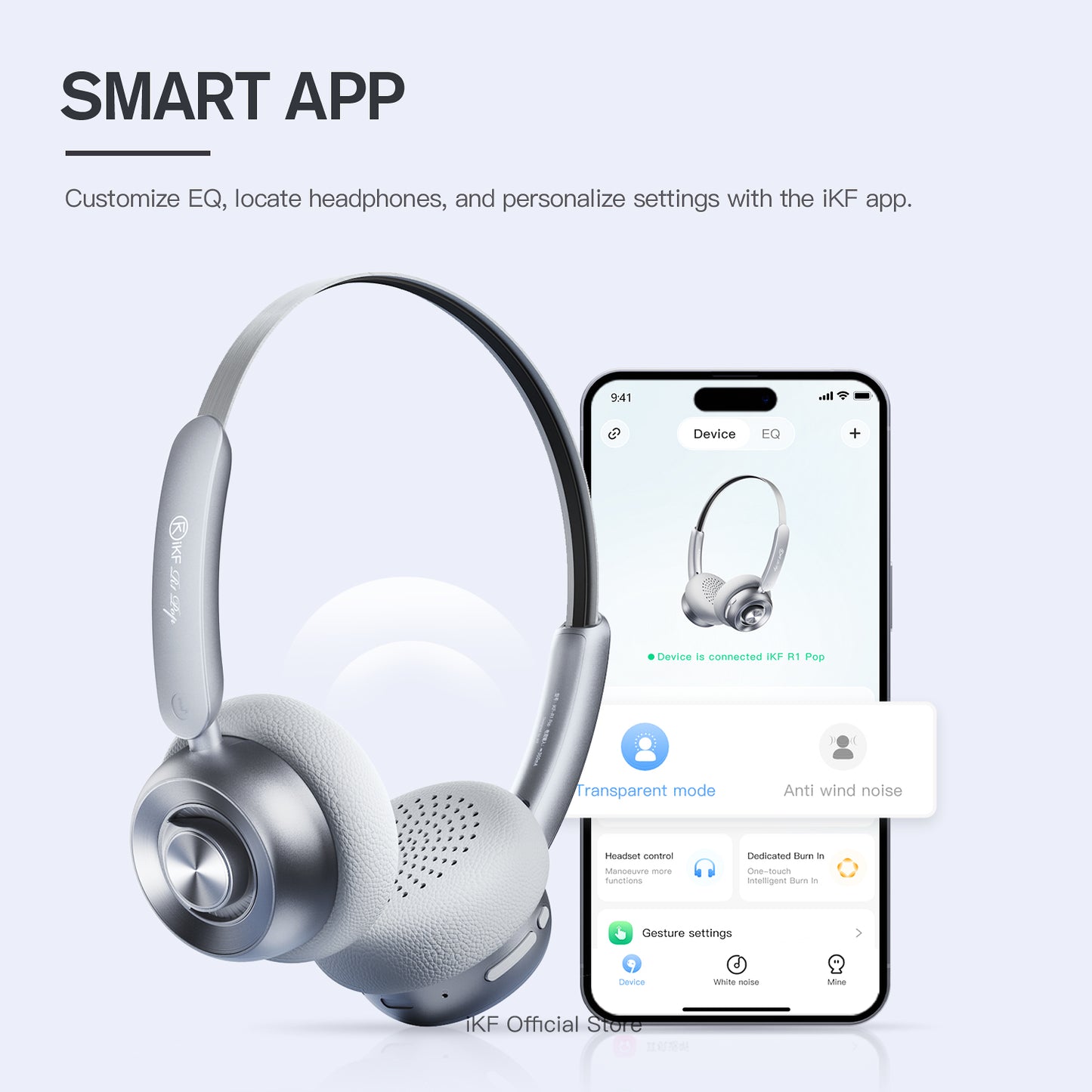 iKF R1 Pop Wireless Retro On Ear Headphones Bluetooth Multi-Point 75H Playtime APP Custom Sound Built-in Mic Stylish Design Lightweight