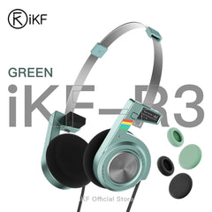 iKF R3 Retro On Ear Headphone Deep Bass Headset with Multipoint Mode,Lightweight and Foldable,Up to 60H Playtime,Bluetooth,Double-Device Connection,For Laptop/PC/Phone