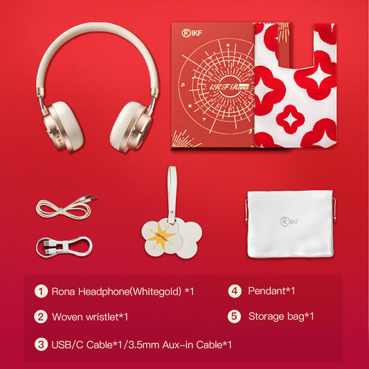 iKF Rona Retro Classic Active Noise Cancelling Headphones,3.5mm Wired Headset,Gift Box