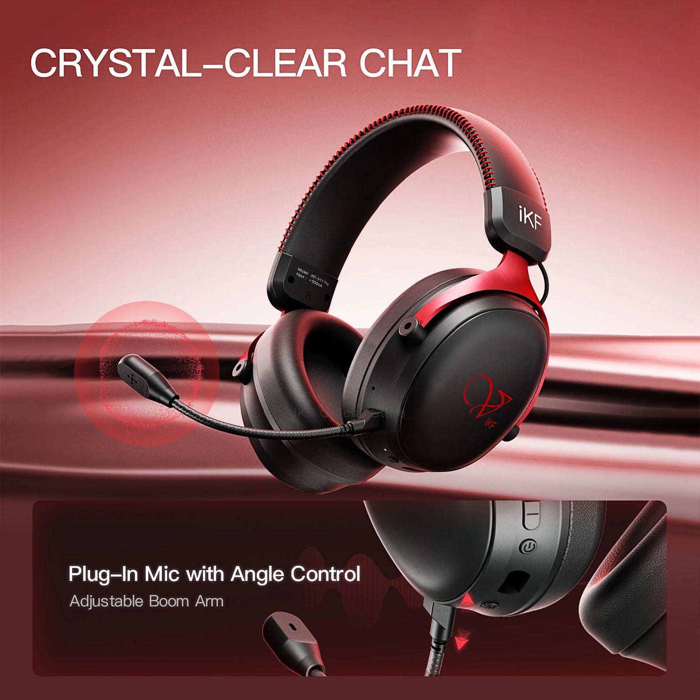 iKF V11 Pro Wireless 2.4G Bluetooth Headphones Gaming Wired Headset 125H Playtime 3.5mm for iOS/Android PC