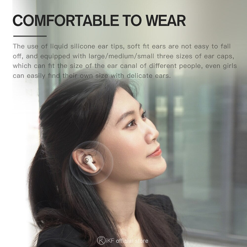 iKF-Zing Wireless Earbuds Active Noise Cancellation, Bluetooth 5.3 ,36 Hours Playtime, Bulit-in 6 Mic,In-Ear Earphone HiFi Sound Deep Bass For iOS/Android