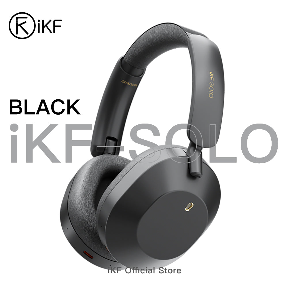 iKF Solo Wireless Bluetooth Headphones Active Noise Cancelling Over-ear Wired Headset,HiFi Stereo Deep Bass with Microphone, Foldable Lightweight Bluetooth for iPhone Andriod