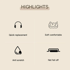 iKF T1 Bluetooth Headphones Original Earmuffs Easy Replacement Soft Leather Off white Pink Black