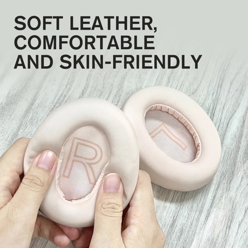 Earmuffs For iKF King/iKF King Pro Headphones Original Easy Replacement Soft Leather Off white Pink Black also for T2 Headphones