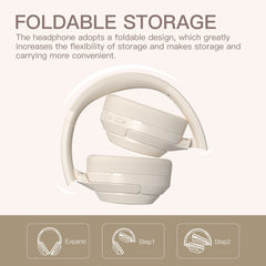iKF T1-Wireless Bluetooth Headphones Call Noise Cancelling Over Ear Headset Bass Stereo Sound with Game Mode 50 hours Using Time Built-in Microphone Compatible iOS/ Android