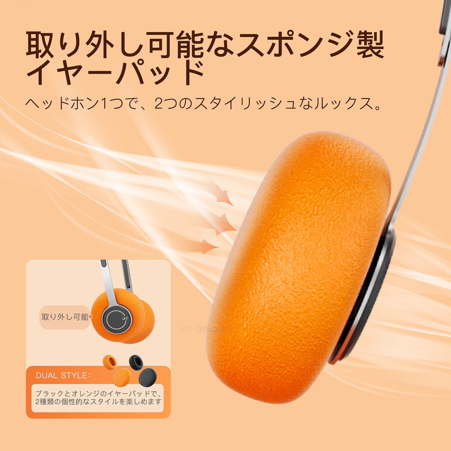 iKF Y3 有線ヘッドホン|レトロデザイン、3.5mmポート、交換可能なイヤーパッド
