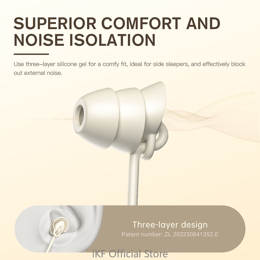 【New】iKF S3 Wireless In ear Noise Cancelling Sleep Aid Earbuds Bluetooth V5.3 Sports Earphones for iOS/Android Sport Workout gym