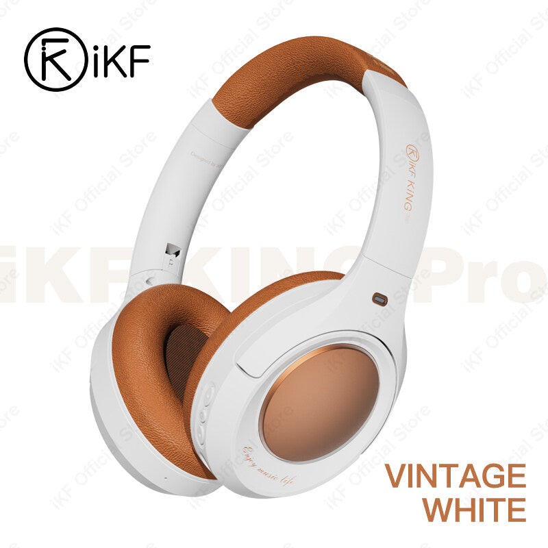 iKF King Pro Active Noise Cancelling Wireless Bluetooth Headphones Power Bass Wired Headset ,125H Playback,for iOS/Android