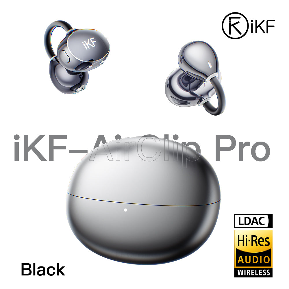 iKF AirClip Pro Open Ear Wireless Bluetooth Ear Clip Earbuds, LDAC, Spatial Audio, 60H Playback, Low Latency, Dual Mic ENC