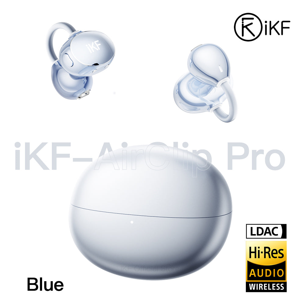 iKF AirClip Pro Open Ear Wireless Bluetooth Ear Clip Earbuds, LDAC, Spatial Audio, 60H Playback, Low Latency, Dual Mic ENC