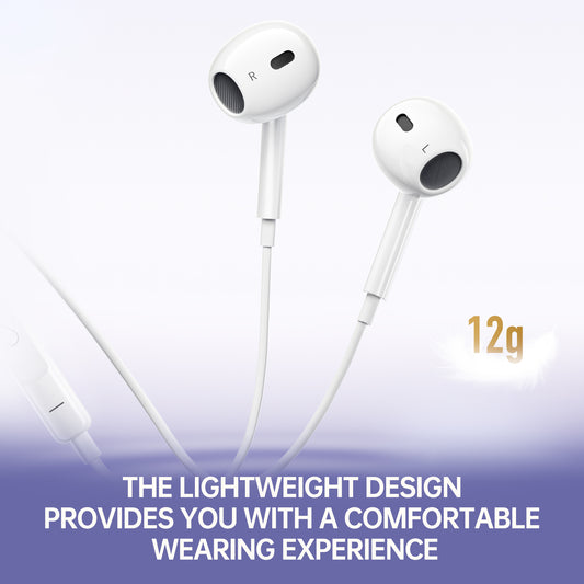 iKF B1 Wired Earphones 3.5mm Type-C Semi-in-Ear HiFi Sound Stereo with For iOS /Android