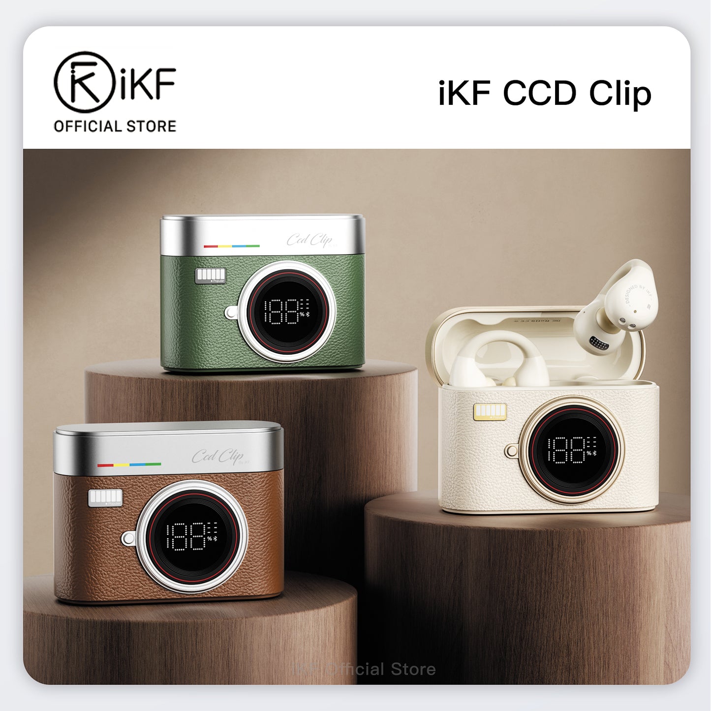iKF CCD Clip Acavity7.0 Wireless Clip-On Earbuds Open Ear Bluetooth 5.4 Headphones with ENC Noise Cancelling HiFi Sound 12mm Drivers Directional Anti-Leak Audio 48H Battery for Sports and Calls