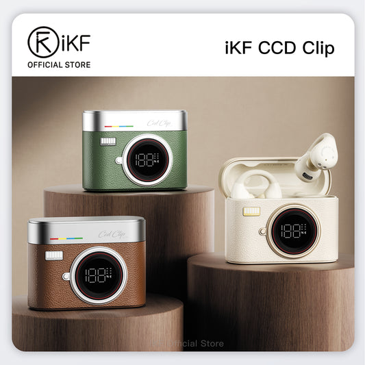 iKF CCD Clip Acavity7.0 Wireless Clip-On Earbuds Open Ear Bluetooth 5.4 Headphones with ENC Noise Cancelling HiFi Sound 12mm Drivers Directional Anti-Leak Audio 48H Battery for Sports and Calls