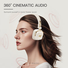 iKF E2 Retro Classic Wireless Bluetooth On-Ear Headphones, Foldable, 90H Playback, 40mm Drivers, Deep Bass, 360° Spatial Sound, Built-in Mic