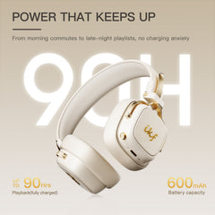 iKF E2 Retro Classic Wireless Bluetooth On-Ear Headphones, Foldable, 90H Playback, 40mm Drivers, Deep Bass, 360° Spatial Sound, Built-in Mic