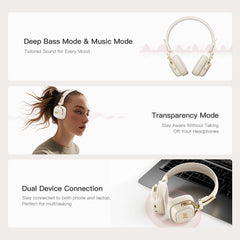 iKF E2 Retro Classic Wireless Bluetooth On-Ear Headphones, Foldable, 90H Playback, 40mm Drivers, Deep Bass, 360° Spatial Sound, Built-in Mic