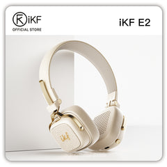 iKF E2 Retro Classic Wireless Bluetooth On-Ear Headphones, Foldable, 90H Playback, 40mm Drivers, Deep Bass, 360° Spatial Sound, Built-in Mic