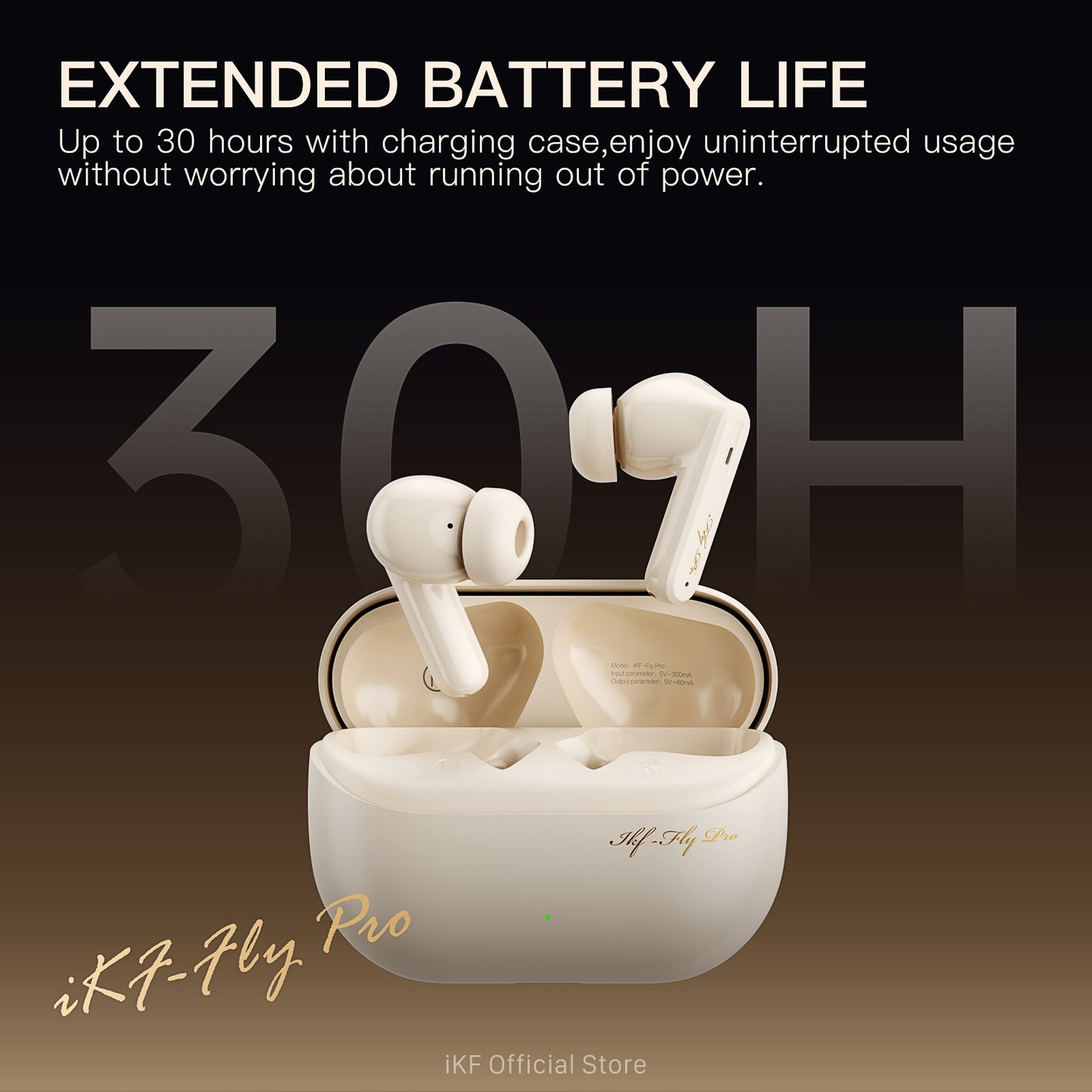 iKF Fly Pro Active Noise Cancelling Wireless Earbuds Bluetooth Earphones Large Battery Low-Latency Gaming for iOS/Andriod