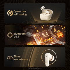 iKF Fly Pro Active Noise Cancelling Wireless Earbuds Bluetooth Earphones Large Battery Low-Latency Gaming for iOS/Andriod