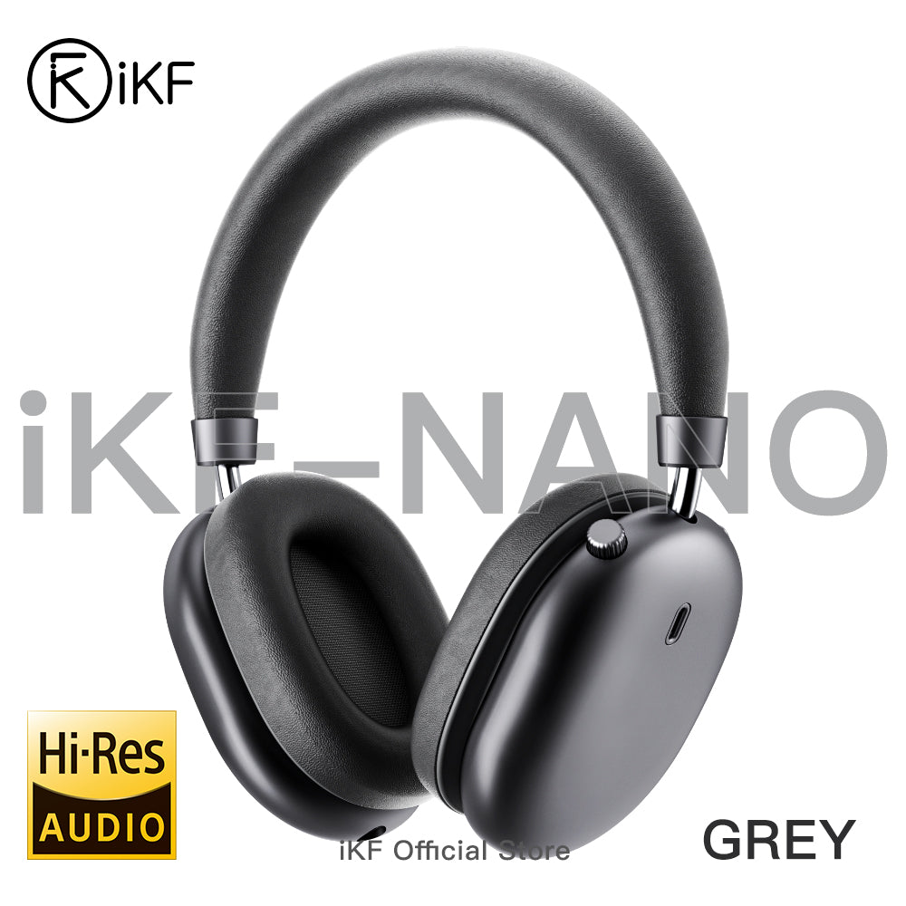 iKF Nano Active Noise Reduction Headphones, Transparency Mode, 140 Hours Playback Time, Wireless/Wired Mode, Bluetooth Headset with Microphone, App Custom Settings iOS/Android