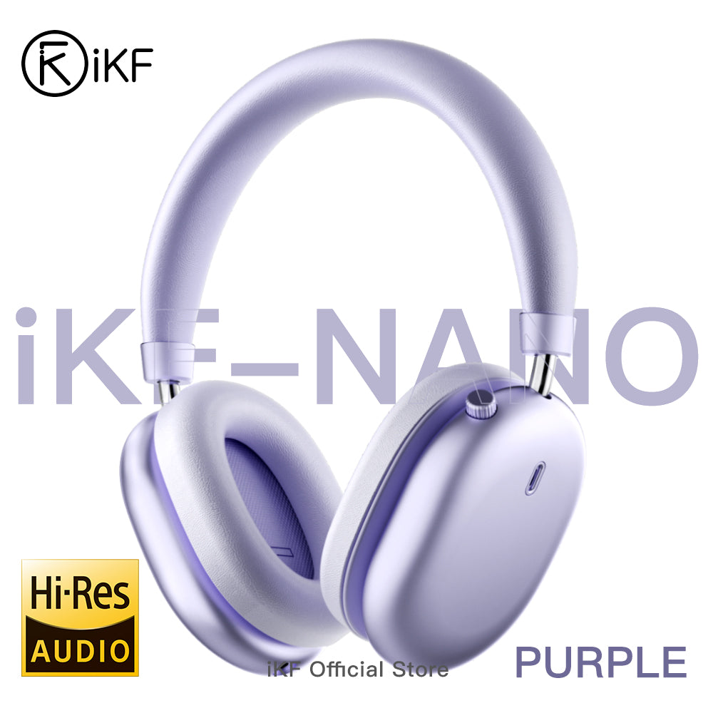 iKF Nano Active Noise Reduction Headphones, Transparency Mode, 140 Hours Playback Time, Wireless/Wired Mode, Bluetooth Headset with Microphone, App Custom Settings iOS/Android
