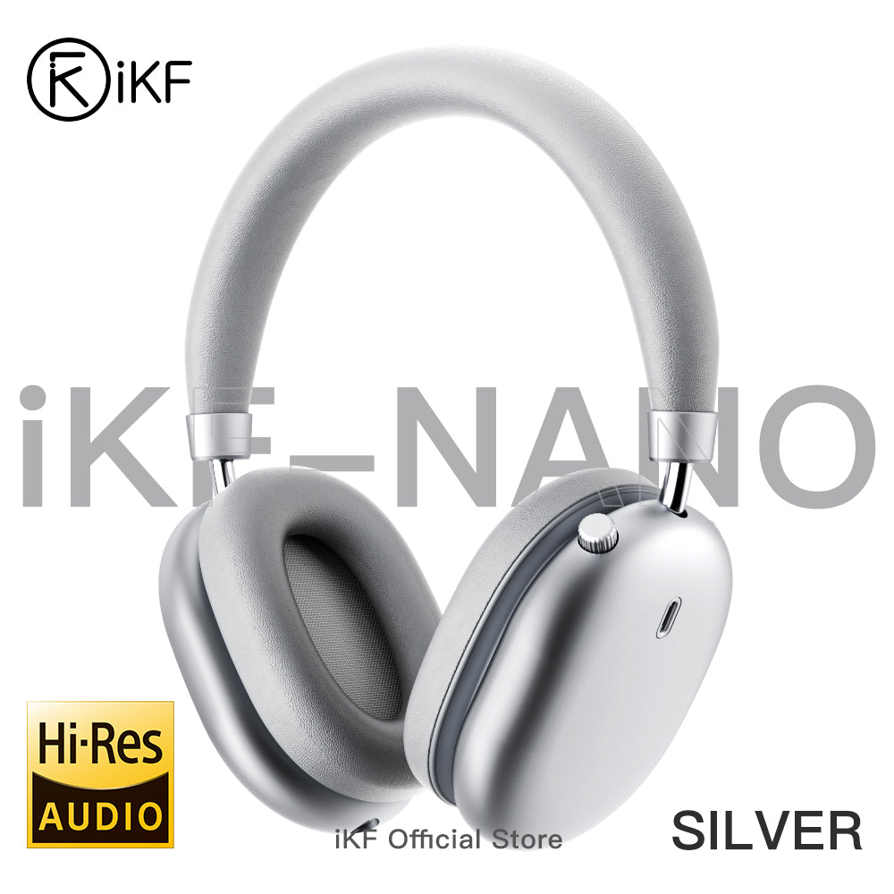 iKF Nano Active Noise Reduction Headphones, Transparency Mode, 140 Hours Playback Time, Wireless/Wired Mode, Bluetooth Headset with Microphone, App Custom Settings iOS/Android