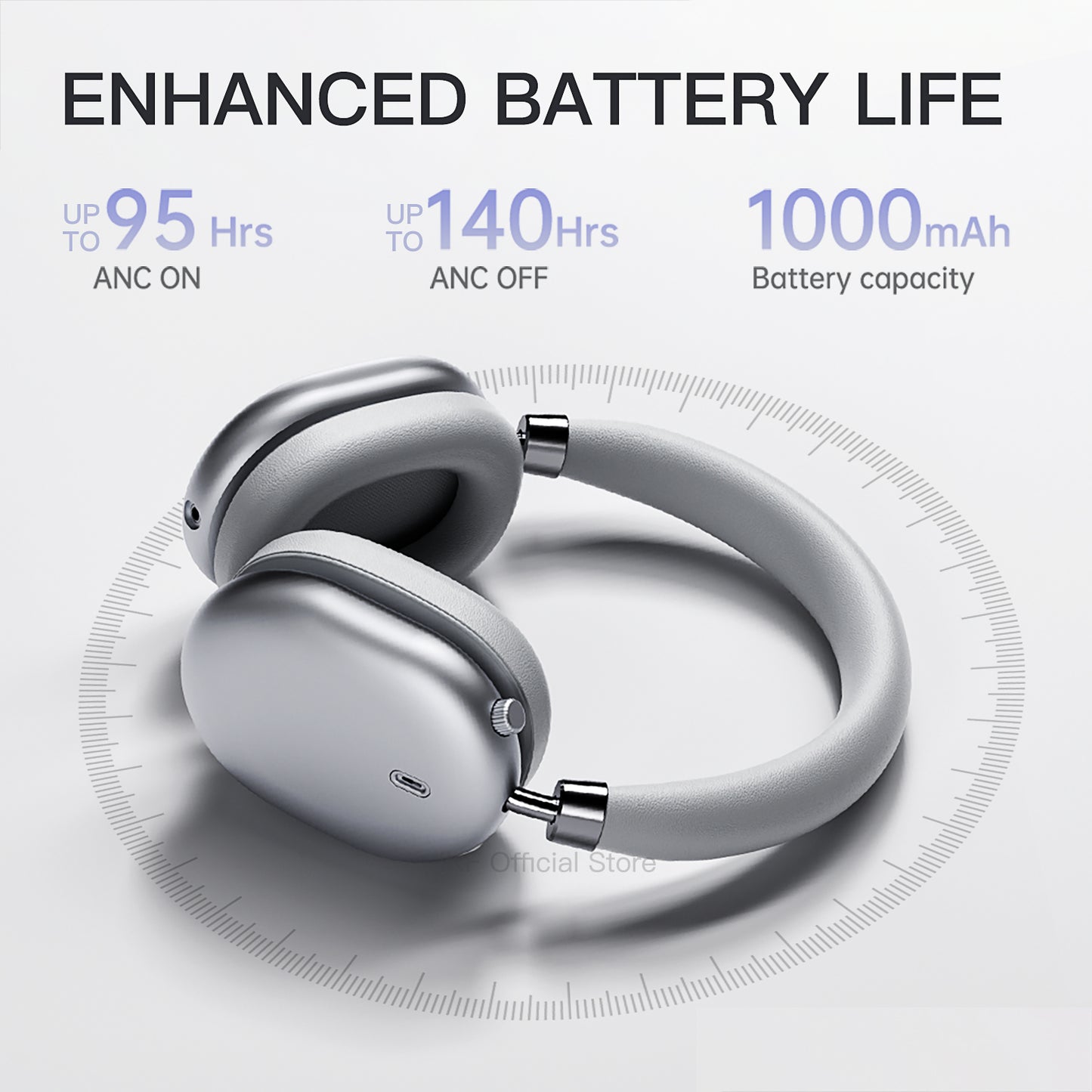 iKF Nano Active Noise Reduction Headphones, Transparency Mode, 140 Hours Playback Time, Wireless/Wired Mode, Bluetooth Headset with Microphone, App Custom Settings iOS/Android