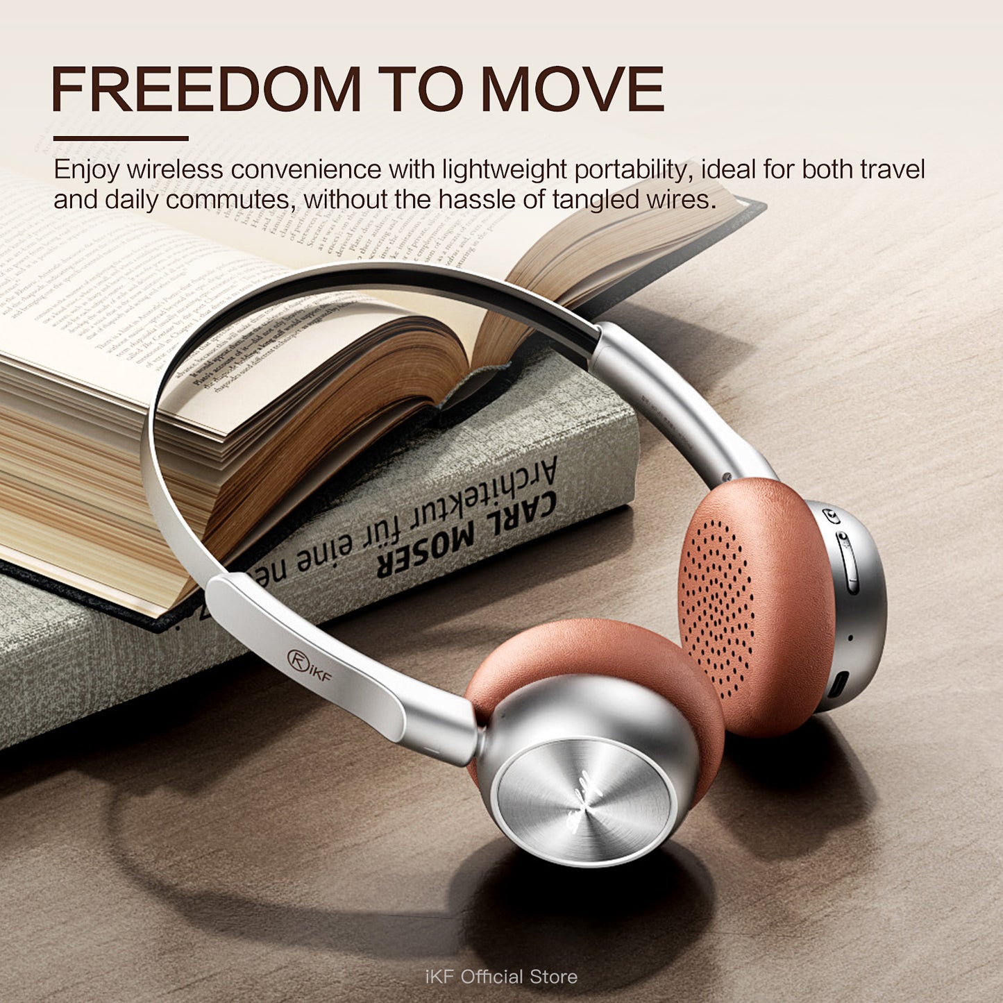 iKF R1 Wireless Retro Headphones On Ear Headset Bluetooth Stereo Sound 60 Hours Built-in Microphone OOTD Supports dual-device Connectivity