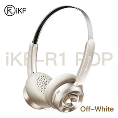 iKF R1 Pop Wireless Retro On Ear Headphones | Bluetooth 5.4 | Multi-Point | 60H Playtime | APP Custom Sound | Game Mode | Noise Isolation | Built-in Mic | Stylish Design Lightweight
