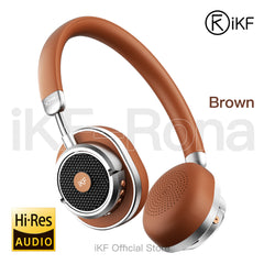 iKF Rona Retro Classic Active Noise Cancelling Headphones, 75H Playback, 3D Movie & Low-Latency Gaming Sound, HiFi Bio-Fiber Drivers, Clear Call, AUX Wired Mode