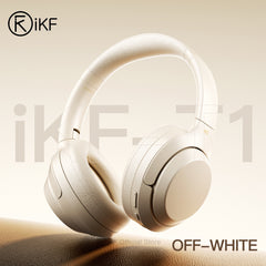 iKF T1-Wireless Bluetooth Headphones Call Noise Cancelling Over Ear Headset Bass Stereo Sound with Game Mode 50 hours Using Time Built-in Microphone Compatible iOS/ Android