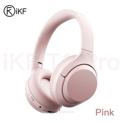 iKF T1 Pro Wireless Bluetooth Headphones Over Ear Wired Headset Built in Mic AUX Cable 100 Hours Play time Noise Reduction Stereo Sound Bass Type-C Charging for Online Class Game Sport Compatible with iOS and Android
