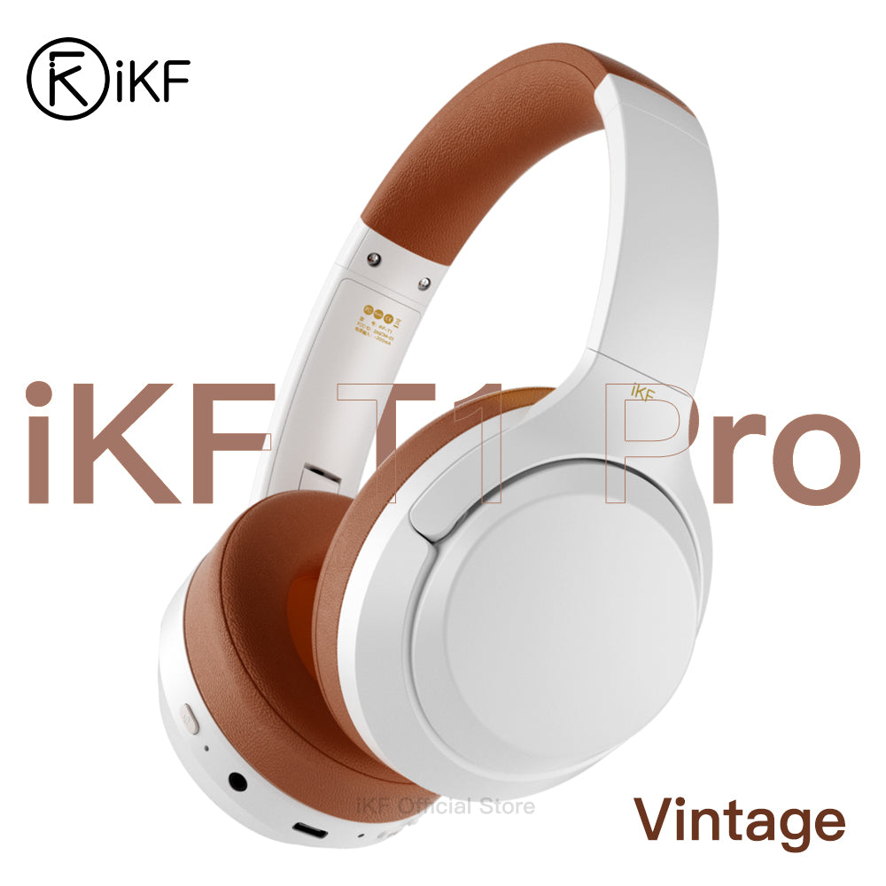 iKF T1 Pro Wireless Bluetooth Headphones Over Ear Wired Headset 120H Playback